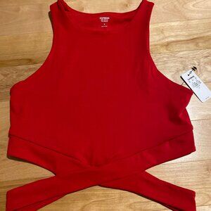 Express Bodycon Red Cross-body Crop Top - NWT